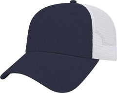 Cap America i5009 Value Washed Chino Twill Mesh Back Cap - Navy White - Navy White / One Size Fits Most