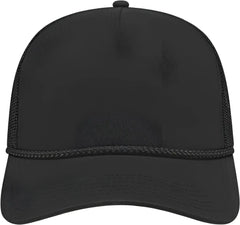 Cap America i5011 Value Rope Trucker Mesh Back Cap Black Black / One Size Fits Most