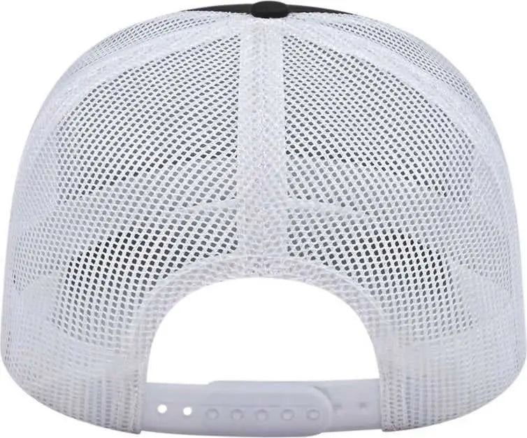 Cap America i5011 Value Rope Trucker Mesh Back Cap - Black White White - Black White White / One Size Fits Most