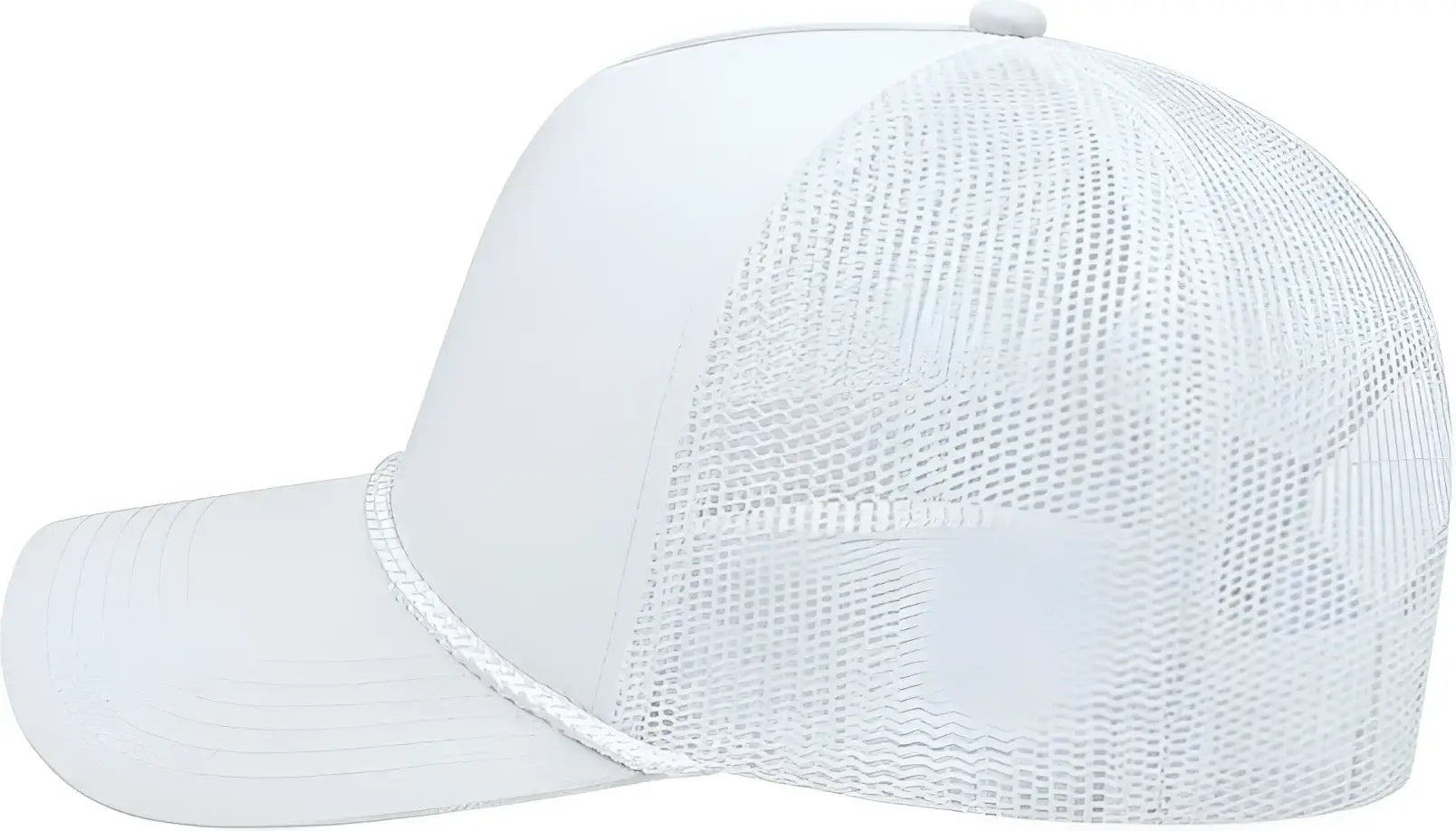 Cap America i5011 Value Rope Trucker Mesh Back Cap - White - White / One Size Fits Most