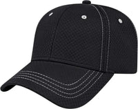 Cap America I7024 Soft Textured Polyester Mesh Cap Black Black / One Size Fits Most