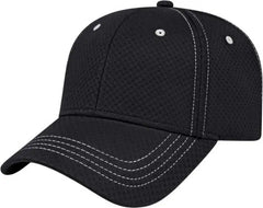 Cap America I7024 Soft Textured Polyester Mesh Cap Black Black / One Size Fits Most
