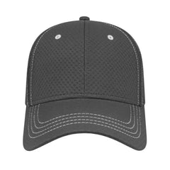 Cap America I7024 Soft Textured Polyester Mesh Cap Charcoal Dark Gray / One Size Fits Most