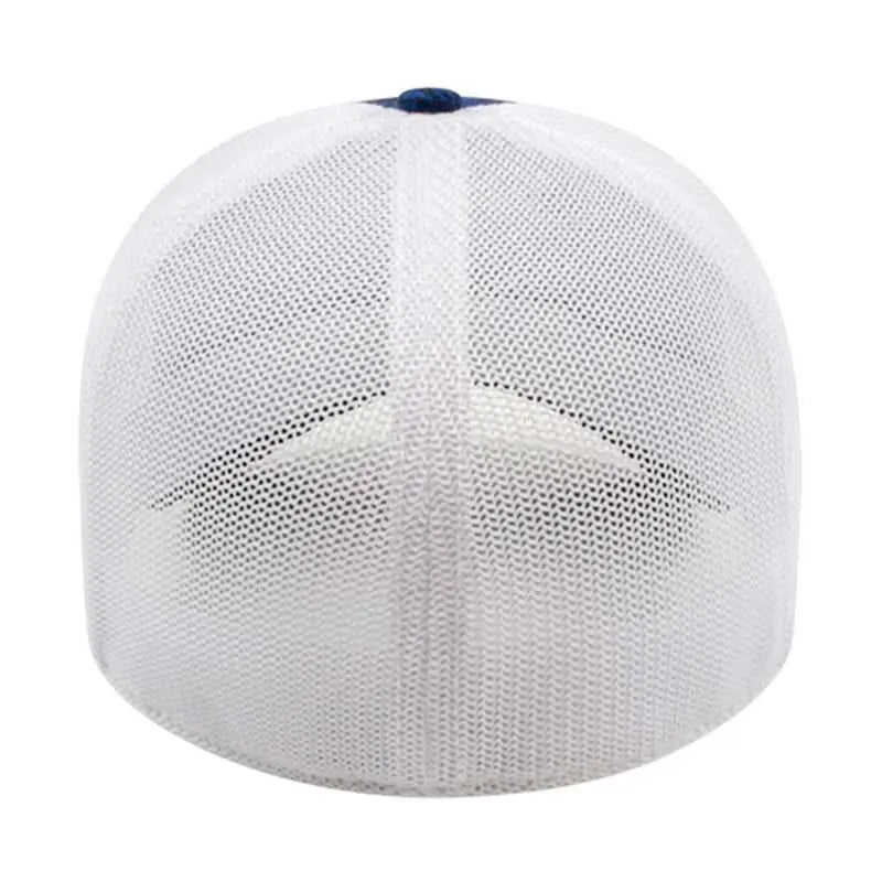 Cap America I7034 One Size Stretch Fit Mesh Back Cap - Heathered Blue White - Blue White / One Size Fits Most