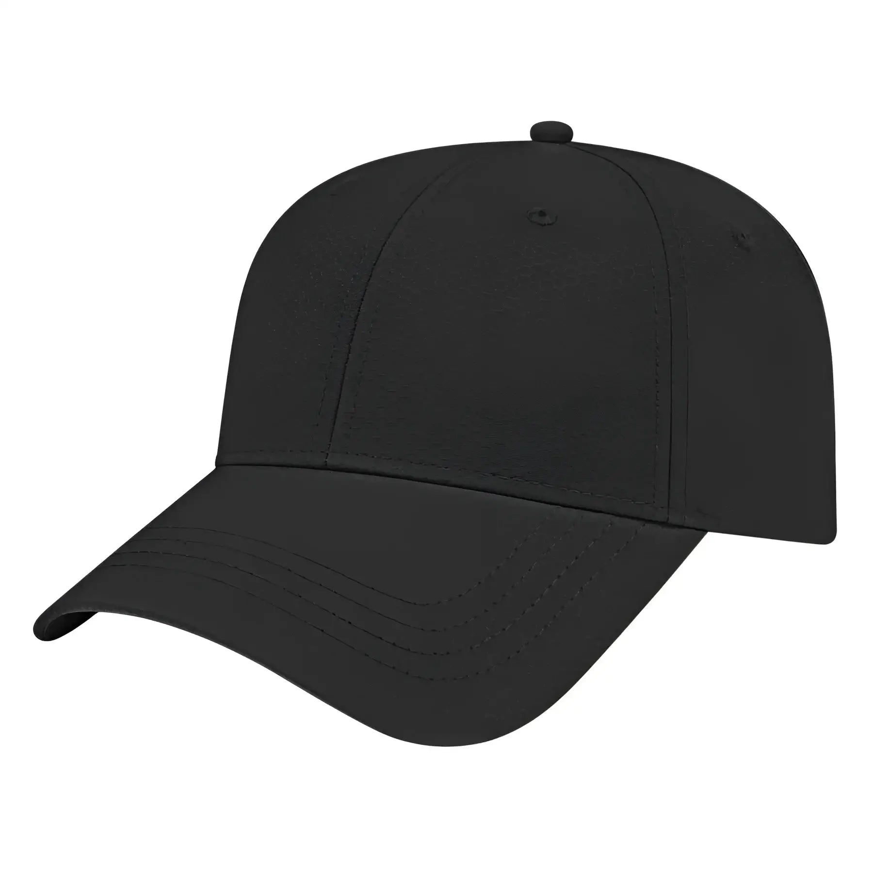 Cap America I7035 Lightweight Polyester Performance Cap Black Black / One Size Fits Most