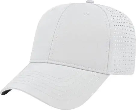 Cap America I7038 Perforated Polyester Cap - White - White / One Size Fits Most