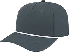 Cap America i7256 Athletic Rope Cap - Charcoal-White - Charcoal-White / One Size Fits Most