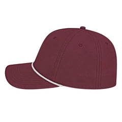 Cap America i7256 Athletic Rope Cap - Merlot White - White / One Size Fits Most