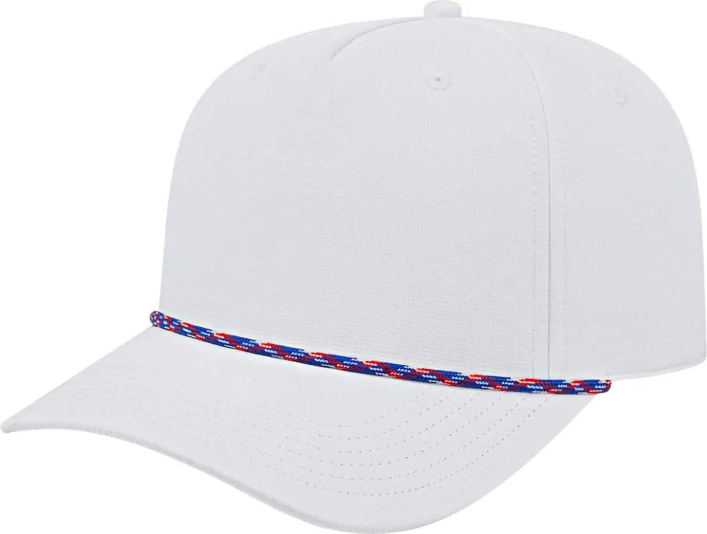 Cap America i7256 Athletic Rope Cap - White Red Royal - White Red Royal / One Size Fits Most