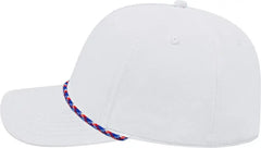 Cap America i7256 Athletic Rope Cap - White Red Royal - White Red Royal / One Size Fits Most