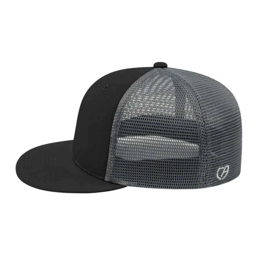 Cap America i8501 Flexfit Performance Trucker Mesh Back Cap - Black Graphite