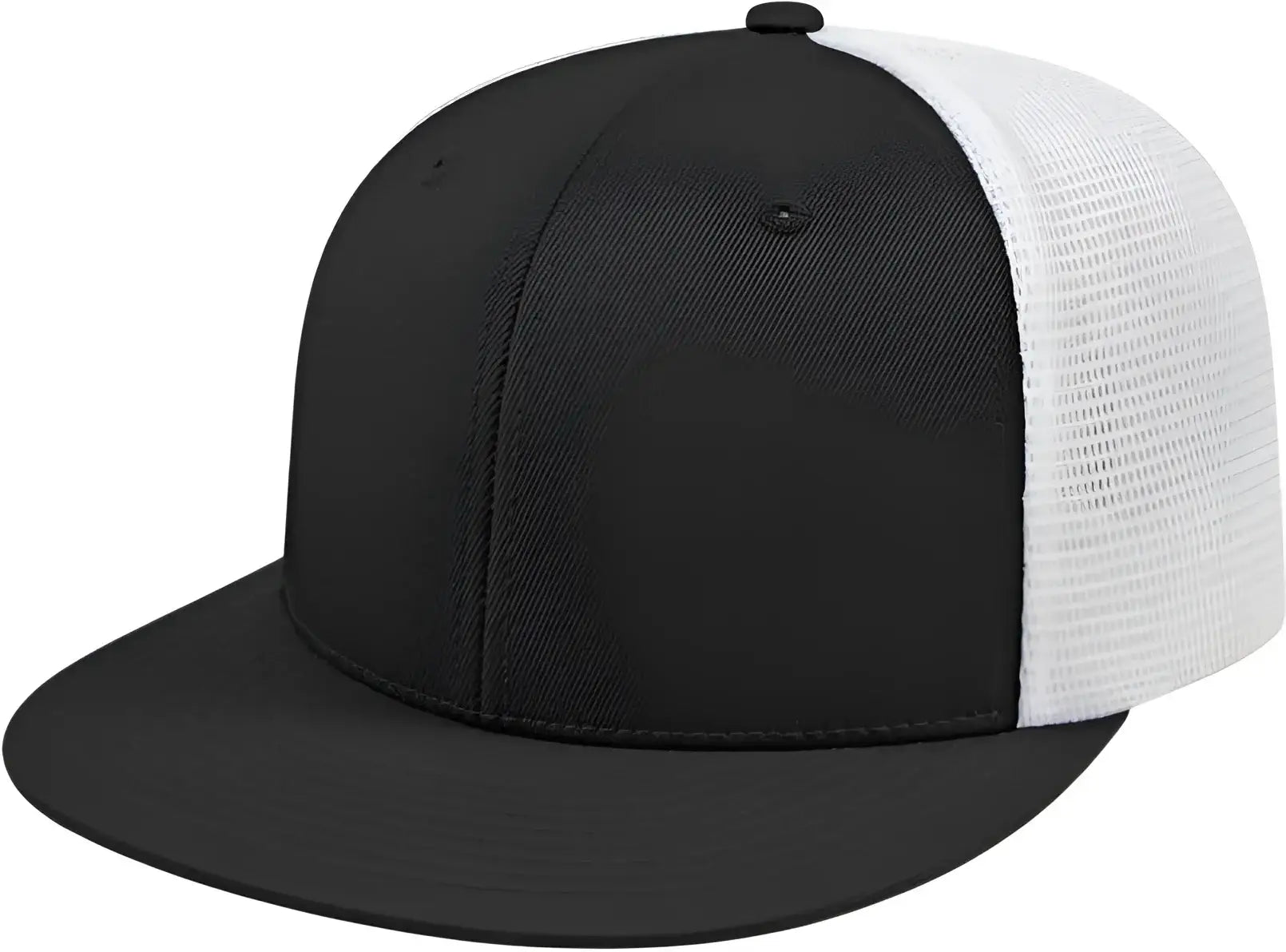 Cap America i8501 Flexfit Performance Trucker Mesh Back Cap - Black Royal White - Black White / XS