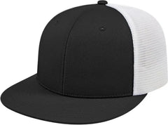 Cap America i8501 Flexfit Performance Trucker Mesh Back Cap Black White Black White / XS