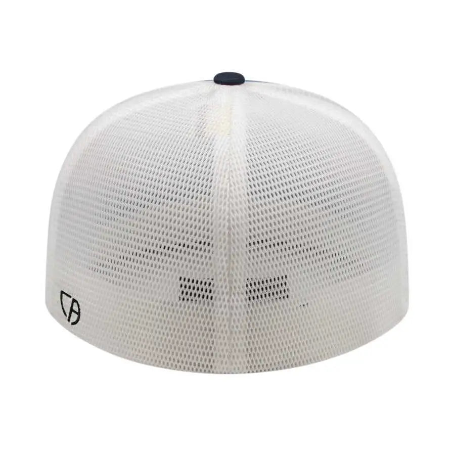 Cap America i8501 Flexfit Performance Trucker Mesh Back Cap - Columbia Blue White