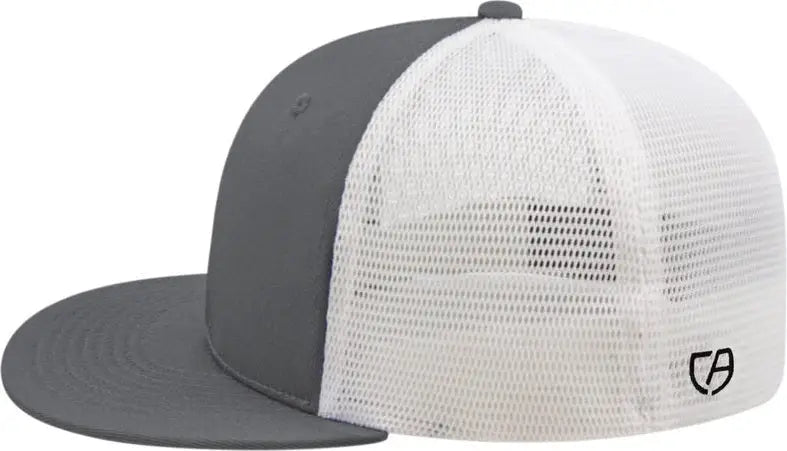 Cap America i8501 Flexfit Performance Trucker Mesh Back Cap - Graphite White