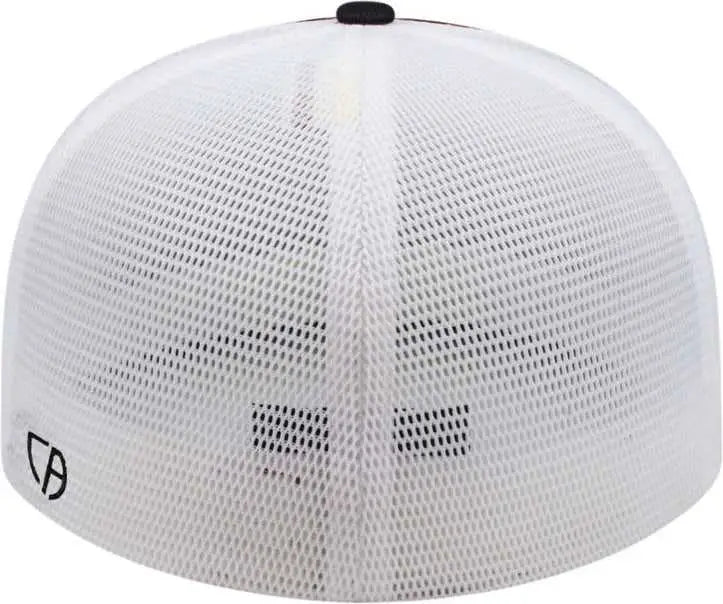 Cap America i8501 Flexfit Performance Trucker Mesh Back Cap - Maroon Black White