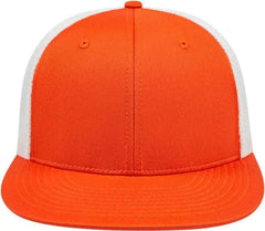 Cap America i8501 Flexfit Performance Trucker Mesh Back Cap Orange White