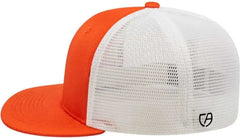Cap America i8501 Flexfit Performance Trucker Mesh Back Cap Orange White