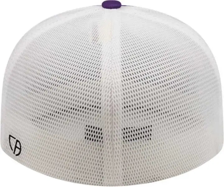 Cap America i8501 Flexfit Performance Trucker Mesh Back Cap - Purple White