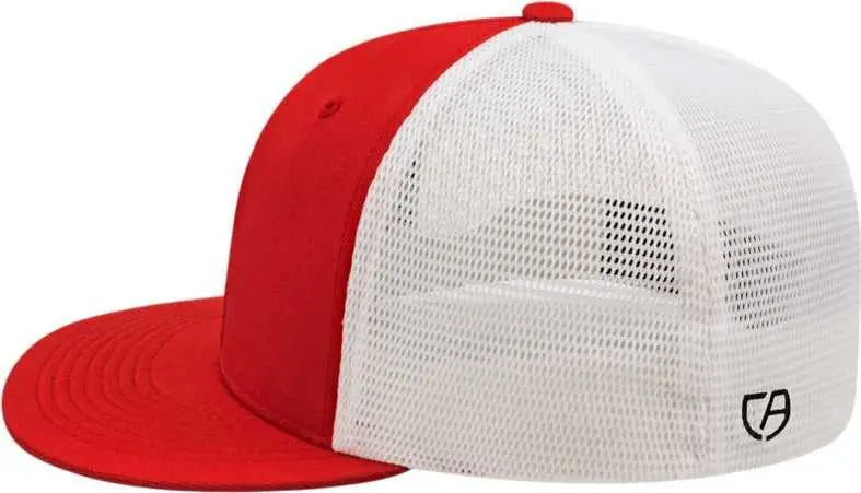 Cap America i8501 Flexfit Performance Trucker Mesh Back Cap - Red White