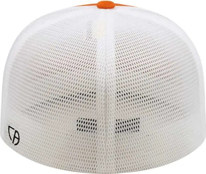 Cap America i8501 Flexfit Performance Trucker Mesh Back Cap - Texas Orange White