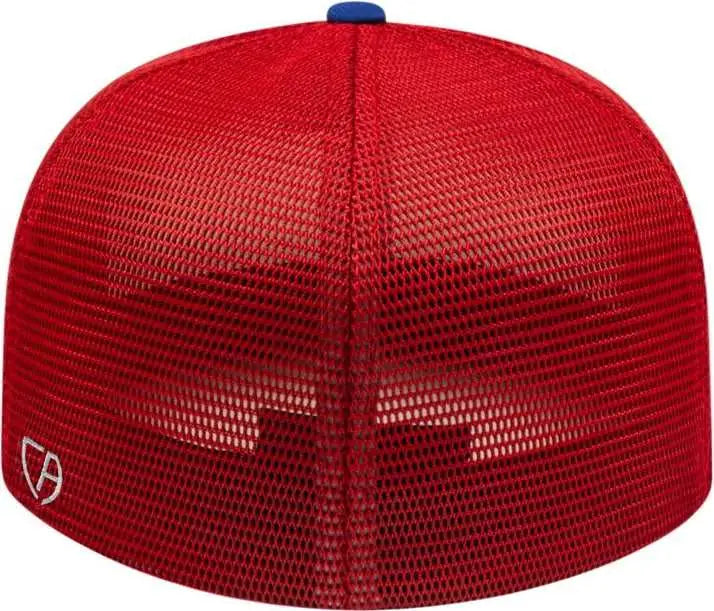Cap America i8501 Flexfit Performance Trucker Mesh Back Cap - White Royal Red