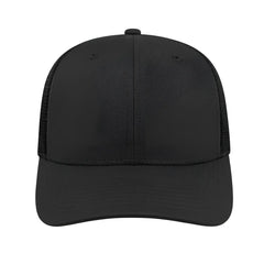 Cap America i8502 Flexfit 110 Trucker Mesh Back Cap Black Black / One Size Fits Most