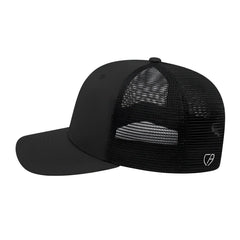 Cap America i8502 Flexfit 110 Trucker Mesh Back Cap Black Black / One Size Fits Most