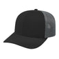 Cap America i8502 Flexfit 110 Trucker Mesh Back Cap Black Graphite Black Dark Gray / One Size Fits Most