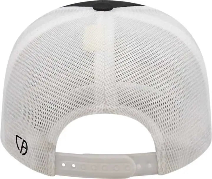 Cap America i8502 Flexfit 110 Trucker Mesh Back Cap - Black White - Black White / One Size Fits Most