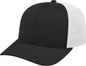 Cap America i8502 Flexfit 110 Trucker Mesh Back Cap Black White Black White / One Size Fits Most