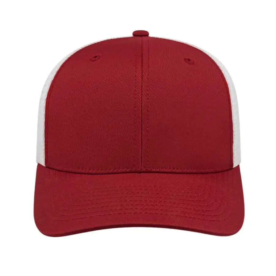 Cap America i8502 Flexfit 110 Trucker Mesh Back Cap - Cardinal White - Cardinal White / One Size Fits Most