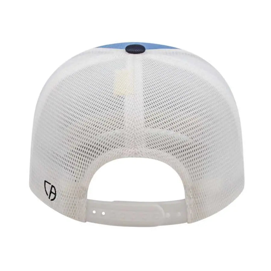 Cap America i8502 Flexfit 110 Trucker Mesh Back Cap - Columbia Navy White - Columbia Blue Navy / One Size Fits Most