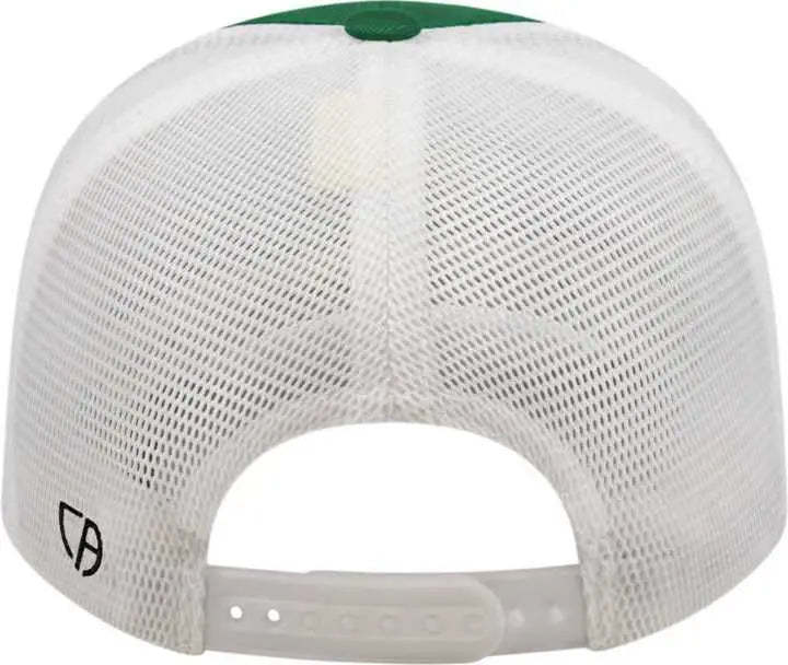 Cap America i8502 Flexfit 110 Trucker Mesh Back Cap - Dark Green White - Forest White / One Size Fits Most
