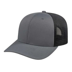 Cap America i8502 Flexfit 110 Trucker Mesh Back Cap Graphite Black Dark Gray Black / One Size Fits Most