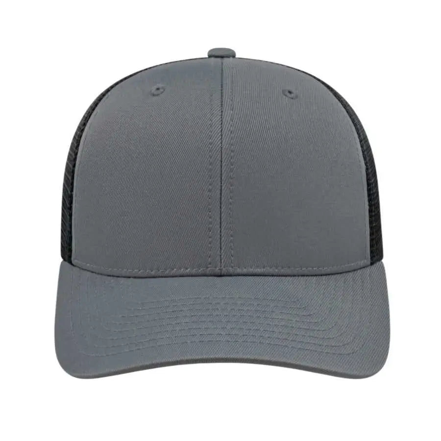 Cap America i8502 Flexfit 110 Trucker Mesh Back Cap - Graphite Black - Dark Gray Black / One Size Fits Most