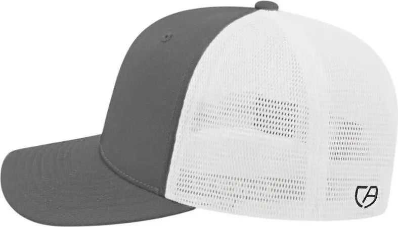 Cap America i8502 Flexfit 110 Trucker Mesh Back Cap - Graphite White - Graphite White / One Size Fits Most