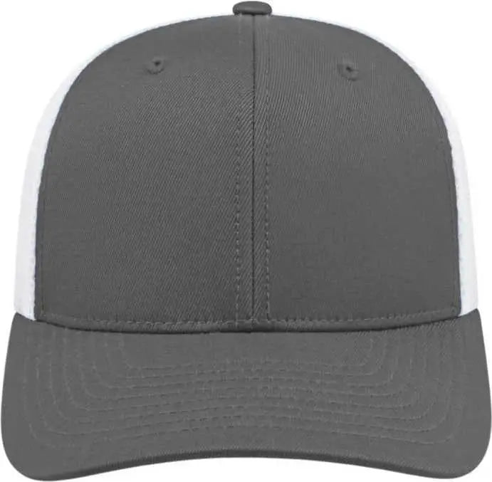 Cap America i8502 Flexfit 110 Trucker Mesh Back Cap - Graphite White - Graphite White / One Size Fits Most