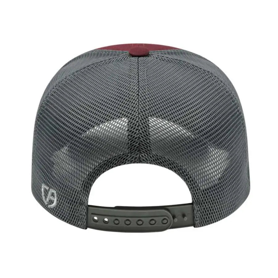 Cap America i8502 Flexfit 110 Trucker Mesh Back Cap - Maroon Graphite - Maroon Dark Gray / One Size Fits Most