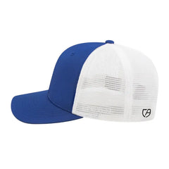 Cap America i8502 Flexfit 110 Trucker Mesh Back Cap - Royal White - Royal White / One Size Fits Most