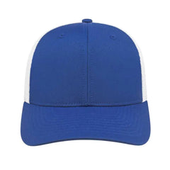Cap America i8502 Flexfit 110 Trucker Mesh Back Cap - Royal White - Royal White / One Size Fits Most