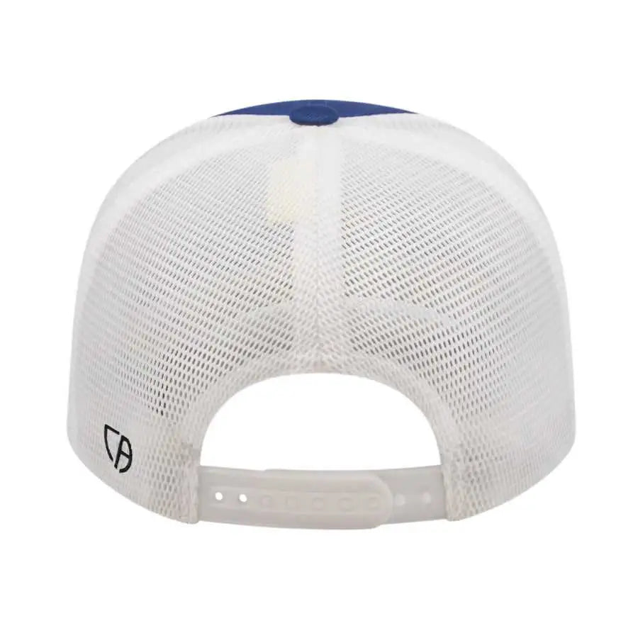 Cap America i8502 Flexfit 110 Trucker Mesh Back Cap - Royal White - Royal White / One Size Fits Most