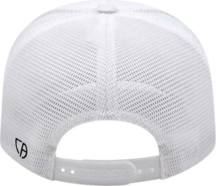 Cap America i8502 Flexfit 110 Trucker Mesh Back Cap - White - White / One Size Fits Most