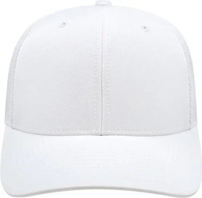 Cap America i8502 Flexfit 110 Trucker Mesh Back Cap - White - White / One Size Fits Most
