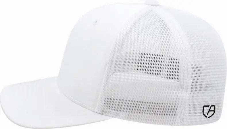 Cap America i8502 Flexfit 110 Trucker Mesh Back Cap - White - White / One Size Fits Most