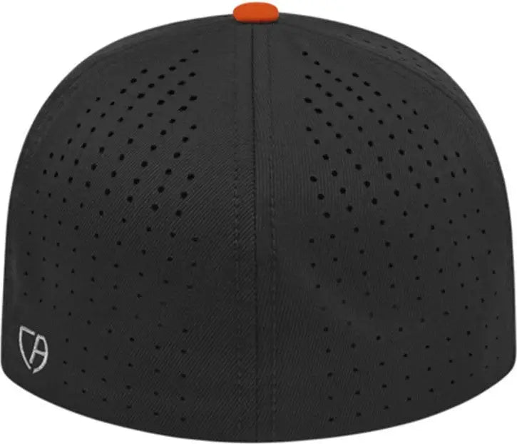 Cap America i8503 Flexfit Perforated Performance Cap - Black Orange