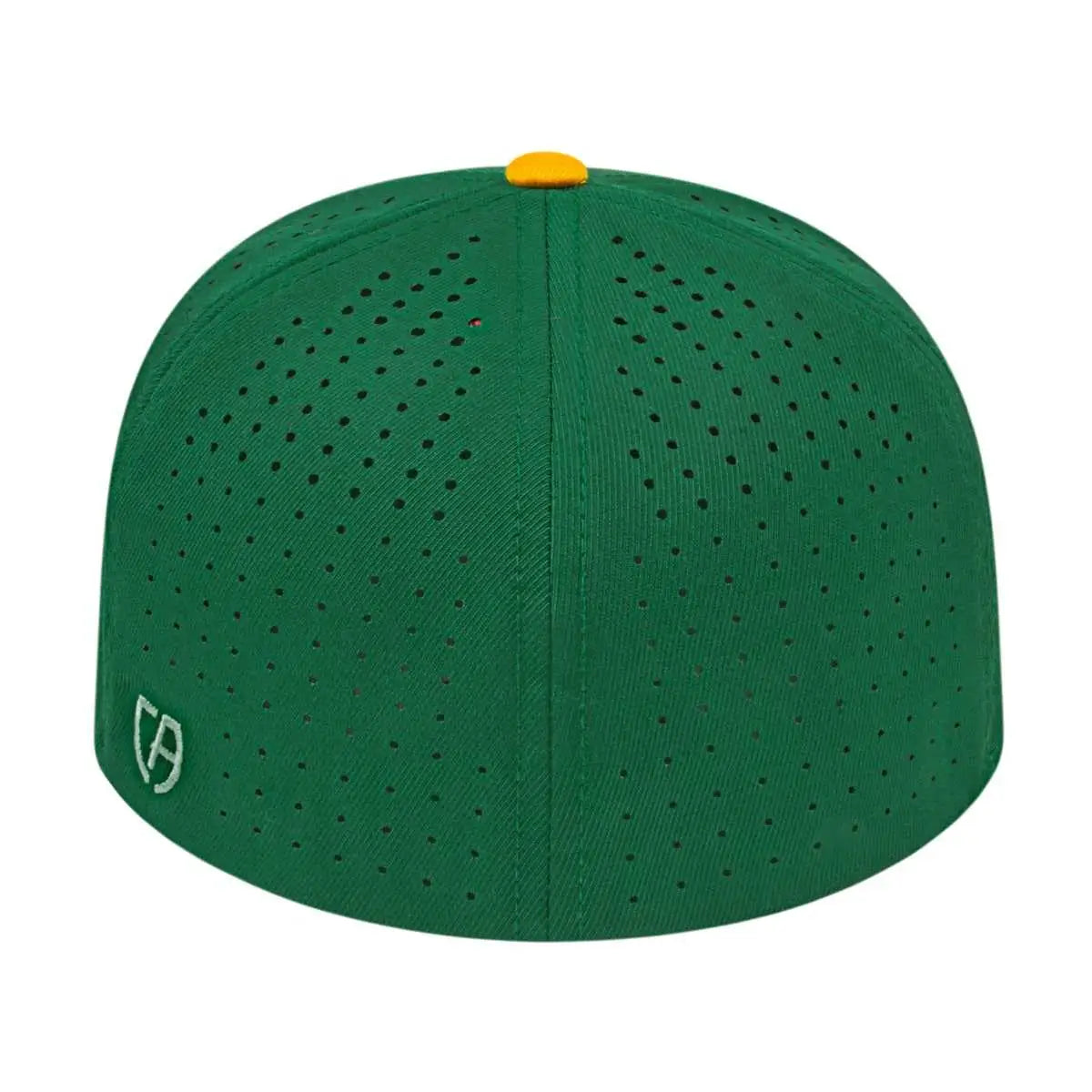Cap America i8503 Flexfit Perforated Performance Cap - Dark Green Athletic Gold