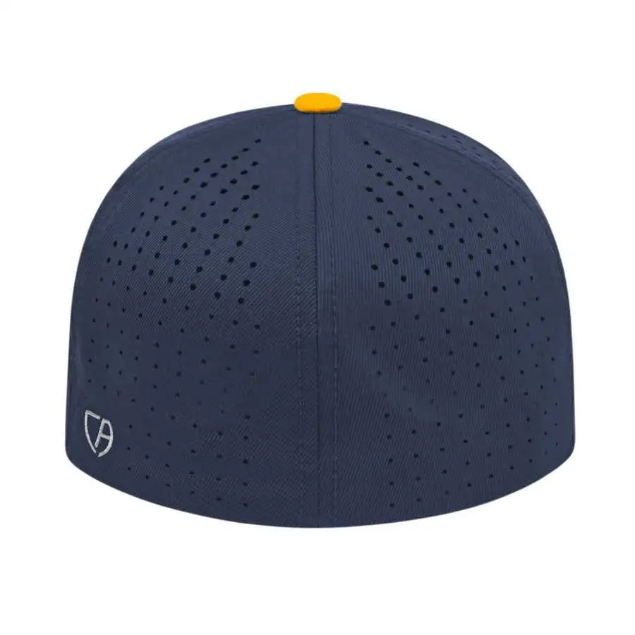 Cap America i8503 Flexfit Perforated Performance Cap - Navy Athletic Gold