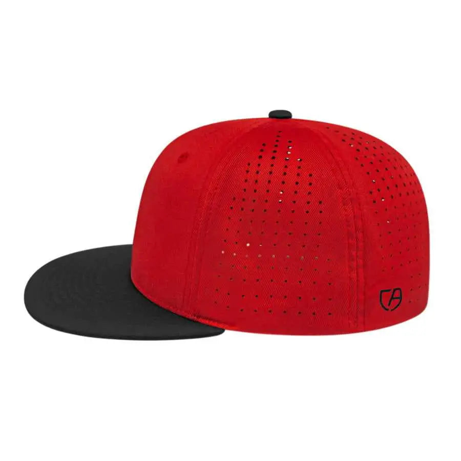 Cap America i8503 Flexfit Perforated Performance Cap - Red Black