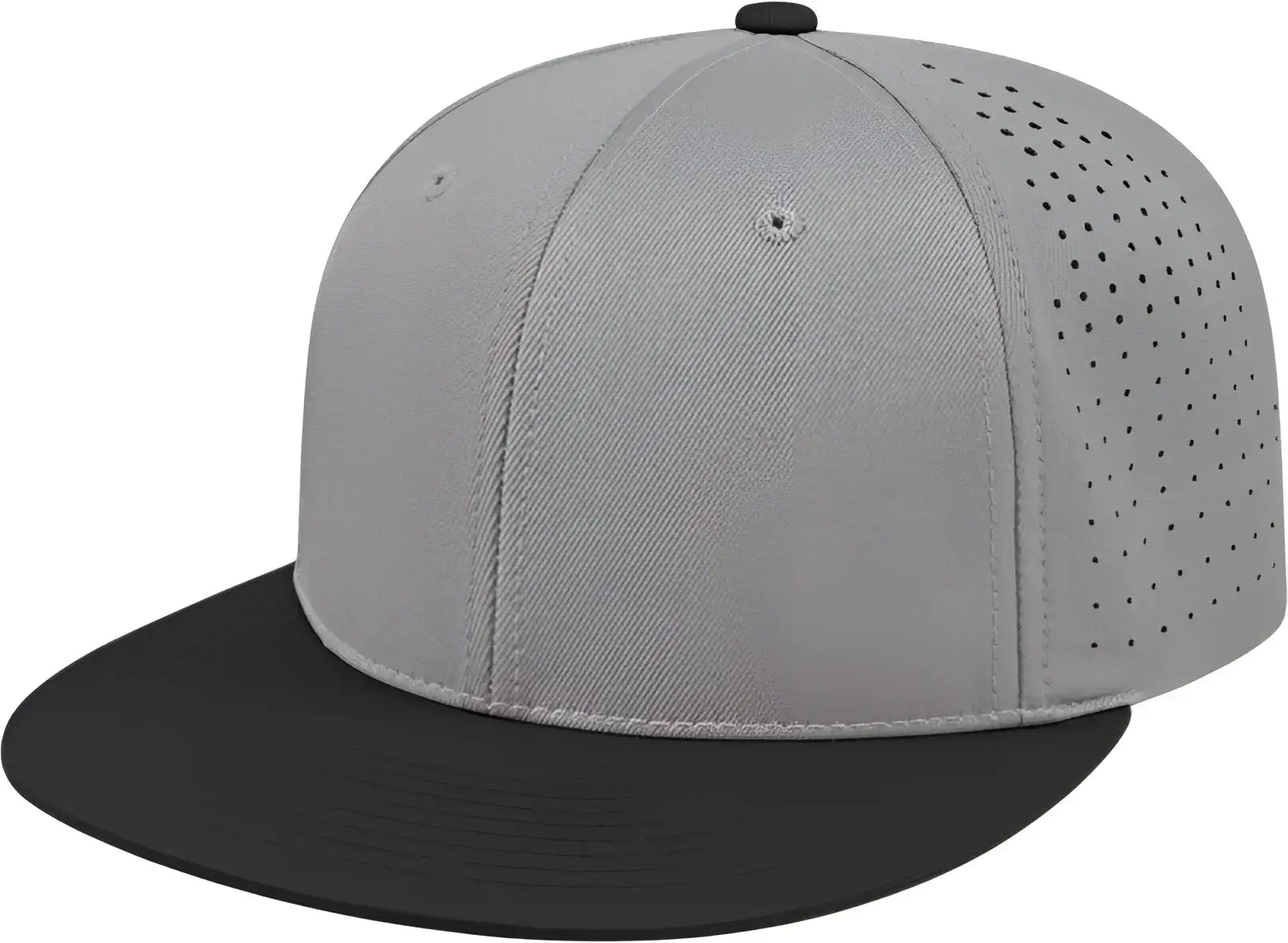 Cap America i8503 Flexfit Perforated Performance Cap Silver Black Light Gray Black / XS
